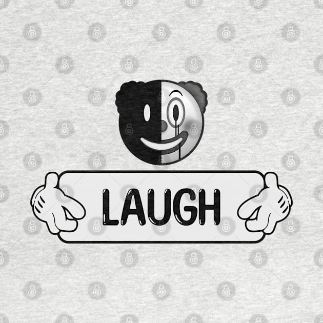 Creepy clown emoji - LAUGH - Black - Clown World Series - 1B by FOGSJ